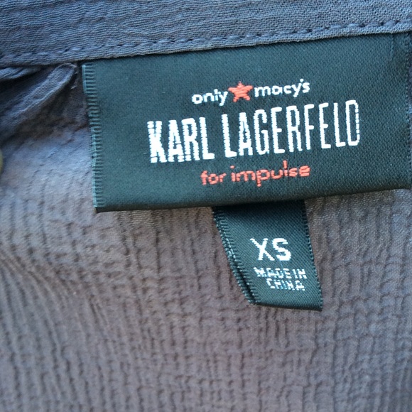 Vintage Macy’s Karl Lagerfeld for Impulse Button Down Shirt Iconic High Neck XS - Picture 6 of 6